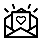 Letter coming out of an envelope icon